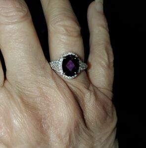 NWT Amethyst With Crystals Sterling Silver Size 7.5 Ring